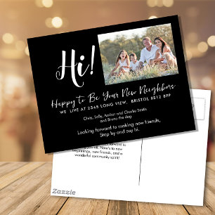 Editable Hi Neighbor,  New Address, intro Announcement Postcard