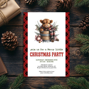 Editable highland cow Christmas celebration card