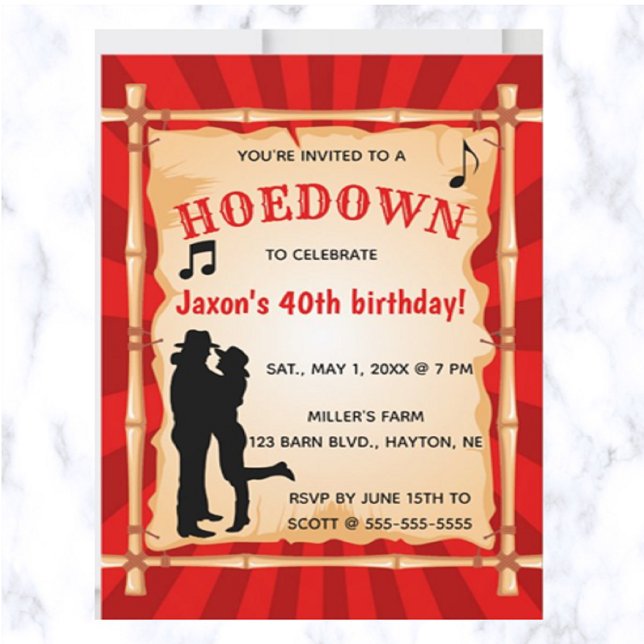 Editable Hoedown Shindig Country Western Birthday Invitation (Having a hoedown? This is a great invitation for your event!)
