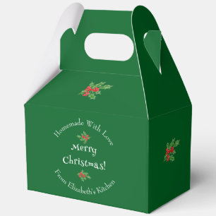 Editable Holiday Baking Gift Green Merry Christmas Favour Box