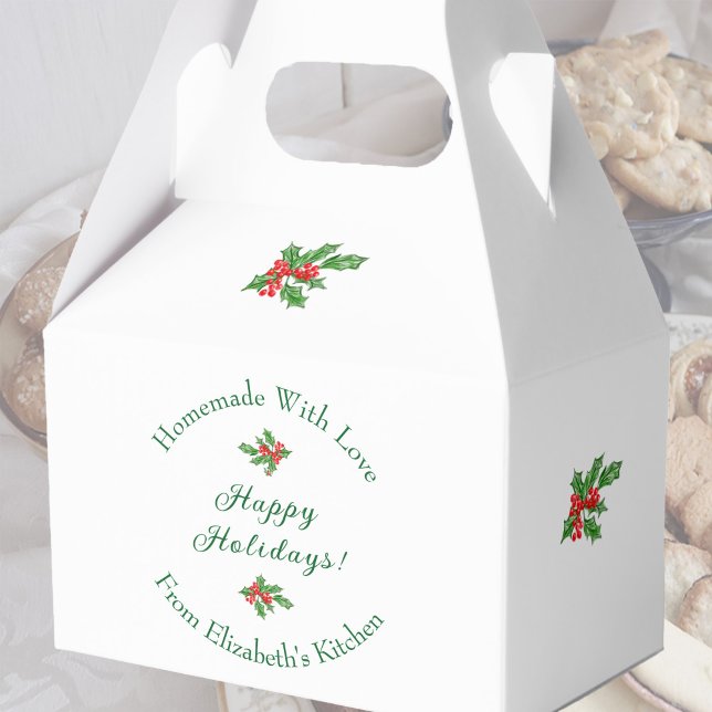 Editable Holiday Baking Gift White Happy Holidays! Favour Box (Creator Uploaded)