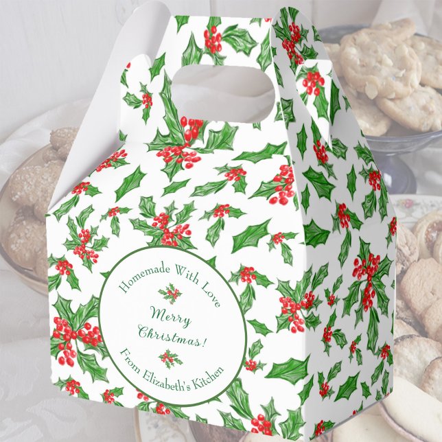Editable Holiday Baking Gift White Merry Christmas Favour Box (Creator Uploaded)