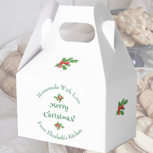 Editable Holiday Baking Gift White Merry Christmas Favour Box