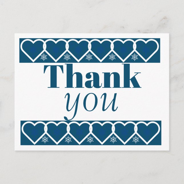 Editable Holiday Christmas Thank You Postcard (Front)