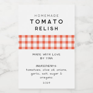 Editable Homemade Tomato Chutney Label