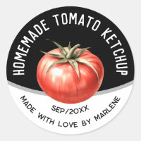 Editable Homemade Tomato Ketchup with red tomato