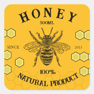 Editable Honey Jar Label Sticker