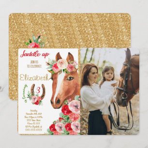 Editable Horse Photo Invitation