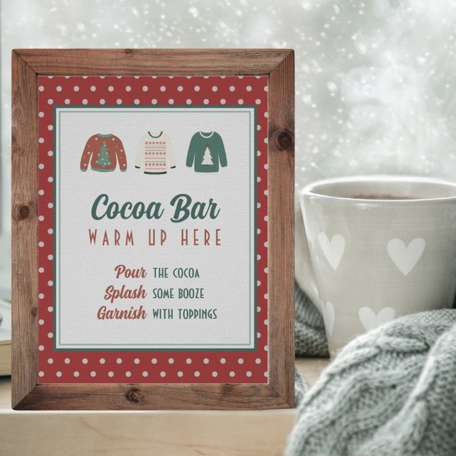 Editable Hot Cocoa Bar Sign Ugly Sweater Party (Creator Uploaded)