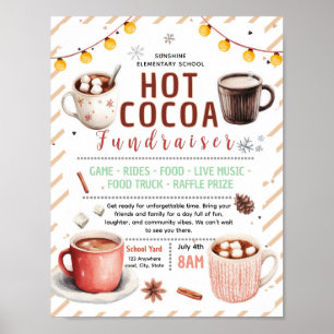 Editable hot cocoa fundraiser flyer poster