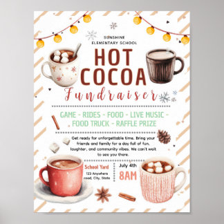 Editable hot cocoa fundraiser flyer poster