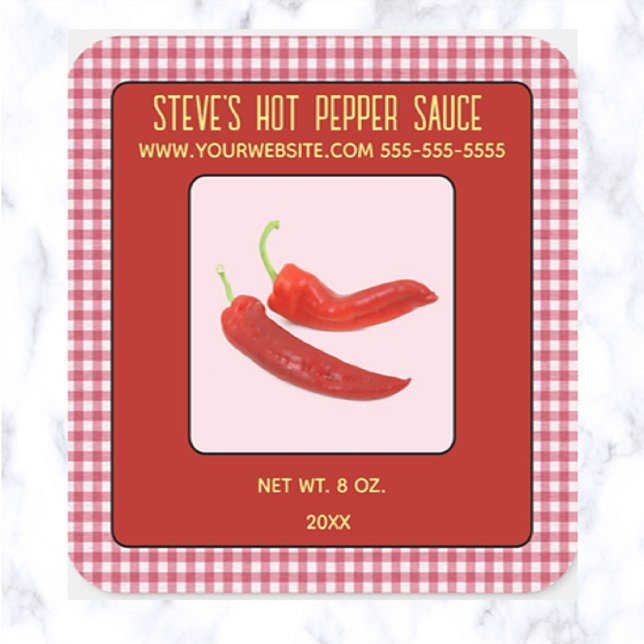 Editable Hot Pepper Sauce Square Sticker (Creator Uploaded)