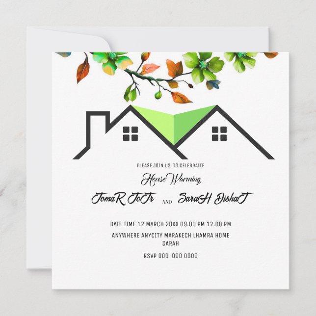 Editable House Warming Invitation, House Warming P Invitation (Front)