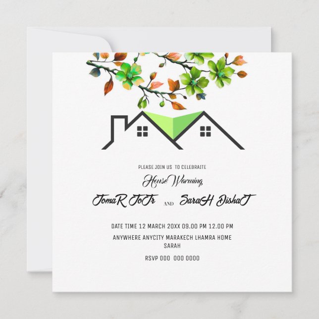 Editable House Warming Invitation, House Warming P Save The Date (Front)