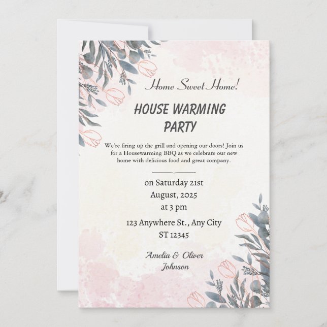 Editable Housewarming Invitation Card  (Front)