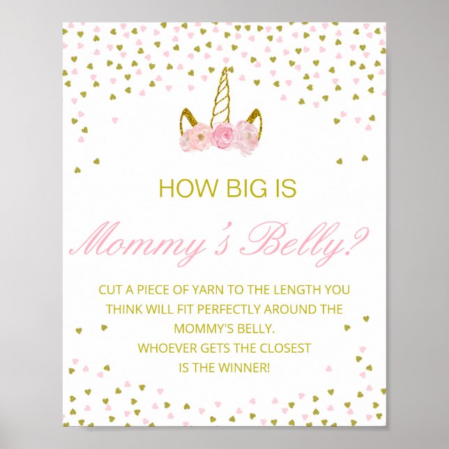 Editable How Big is Mummy's Belly Game Poster (Front)