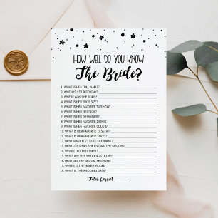 Editable How well do you know the Bride game Card