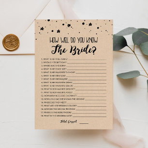 Editable How well do you know the Bride game Card