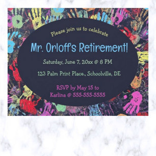 Editable Human Touch Teacher's Retirement Invitation