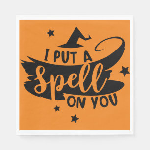 Editable "I Put a Spell on You" Halloween Quote Napkin