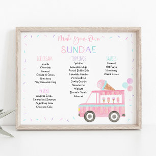 Editable Ice Cream Sundae Birthday Sign