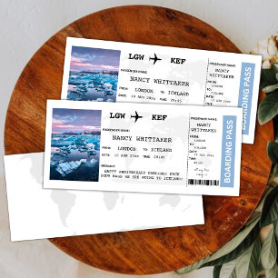 Editable Iceland Boarding Plane Ticket Template