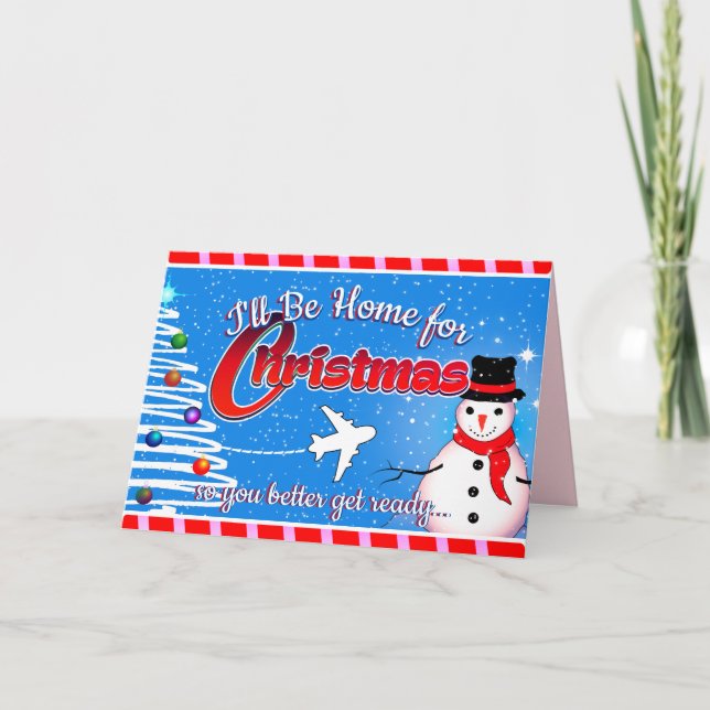 Editable - I'll Be Home for Christmas Card (Front)