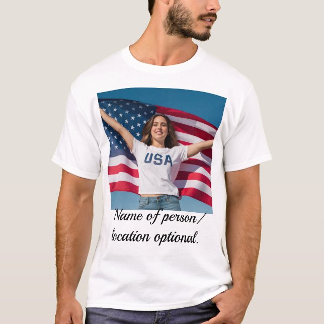 Editable image T Shirt with Personalised Art image (Front)