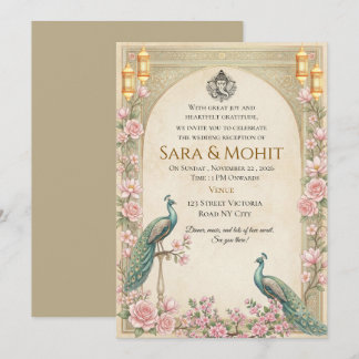 Editable Indian Wedding Reception Party Invitation