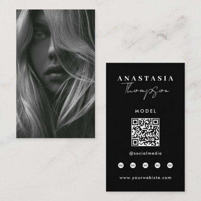 Editable Influencer Content Creator Social Media Business Card (Front/Back)