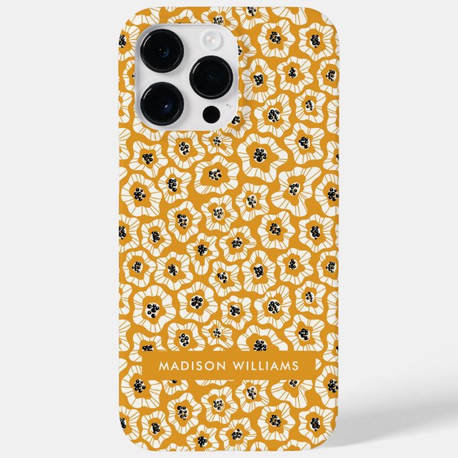 Editable inscription Flowers Minimalist  Case-Mate Case-Mate iPhone Case (Back)