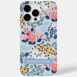 Editable inscription Flowers Minimalist  Case-Mate iPhone 14 Pro Max Case