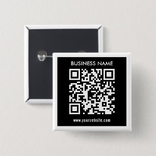 Editable (instantly generated) QR code   Black 15 Cm Square Badge