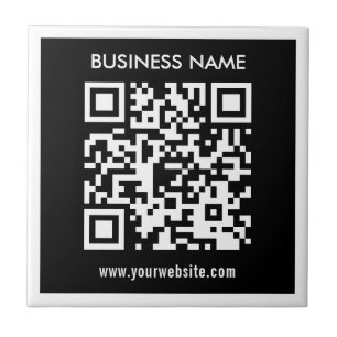 Editable (instantly generated) QR code   Black Ceramic Tile