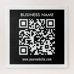 Editable (instantly generated) QR code   Black Jigsaw Puzzle