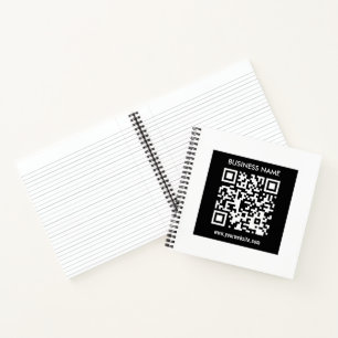 Editable (instantly generated) QR code Black Notebook