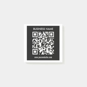 Editable (instantly generated) QR code   Black Post-it Notes