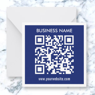 Editable (instantly generated) QR code   Navy Blue Card