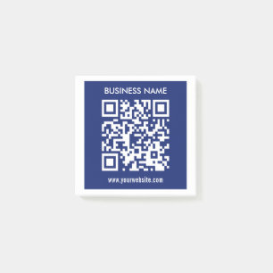 Editable (instantly generated) QR code   Navy Blue Post-it Notes