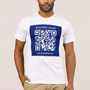 Editable (instantly generated) QR code   Navy Blue T-Shirt
