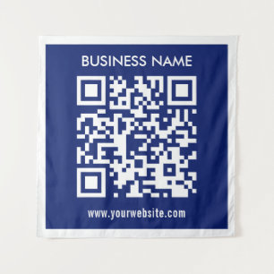 Editable (instantly generated) QR code   Navy Blue Tapestry