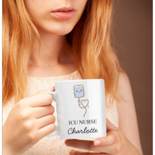 Editable Intensive Care Nurse Gift Cute ICU Nurse Coffee Mug
