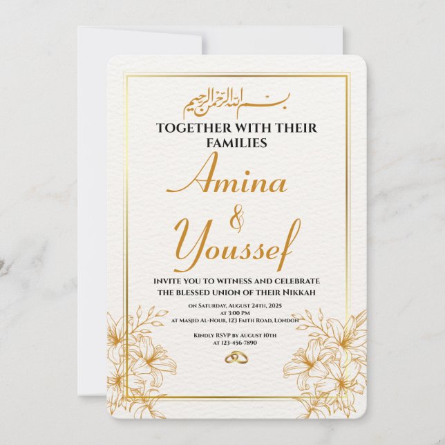 Editable Islamic Nikkah Invitation  (Front)