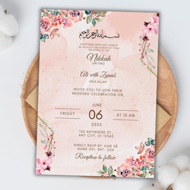Editable Islamic Nikkah Invitation Template Luxury (Creator Uploaded)
