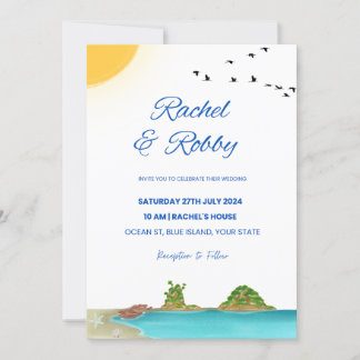 Editable Island Wedding Invitation Design Template