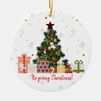 Editable It's Giving Christmas Holiday Ornament