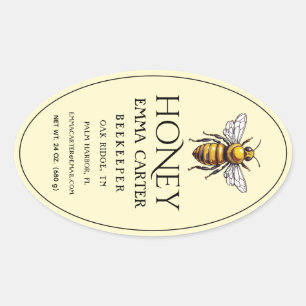 Editable Ivory 24 oz Queenline Honey Label