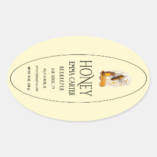 Editable Ivory 24 oz Queenline Honey Label