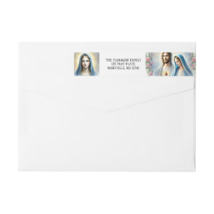 Editable Jesus and Mary God Bless Wrap Around Label
