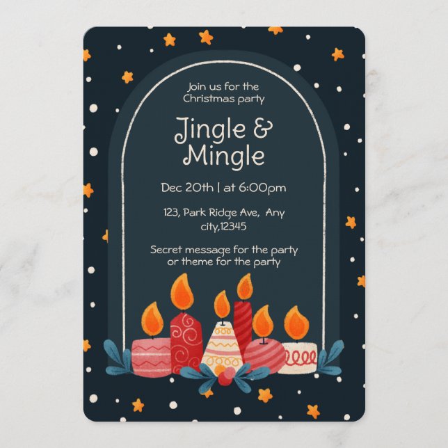 Editable Jingle & Mingle Holiday Party Invitation (Front)